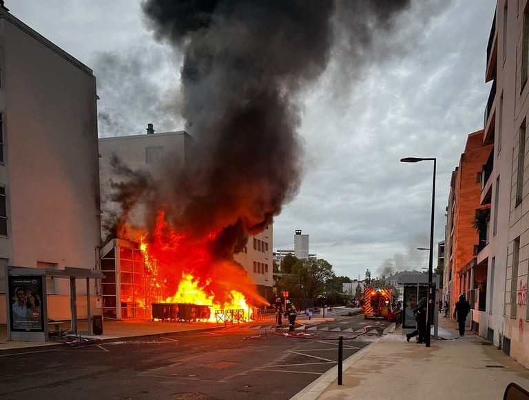 école en feu